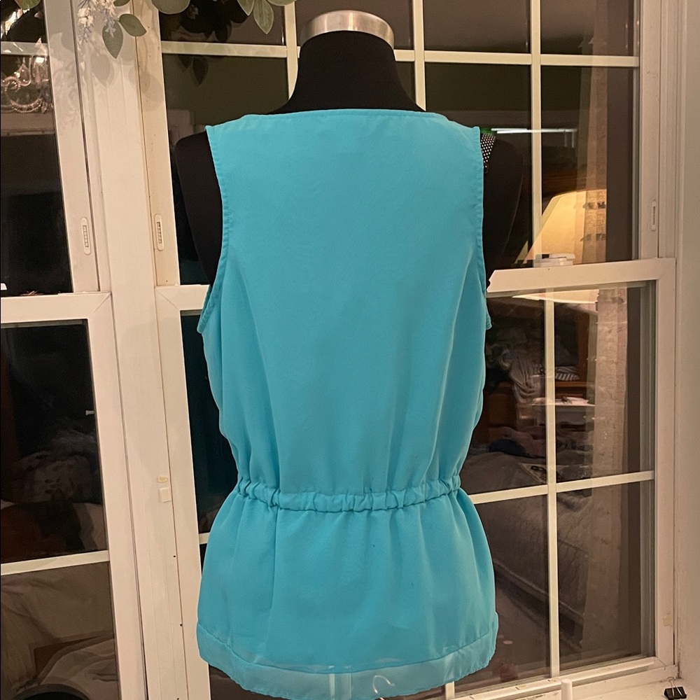 Worthington 
Elegant Turquoise Sleeveless Tank Top - Picture 3 of 5